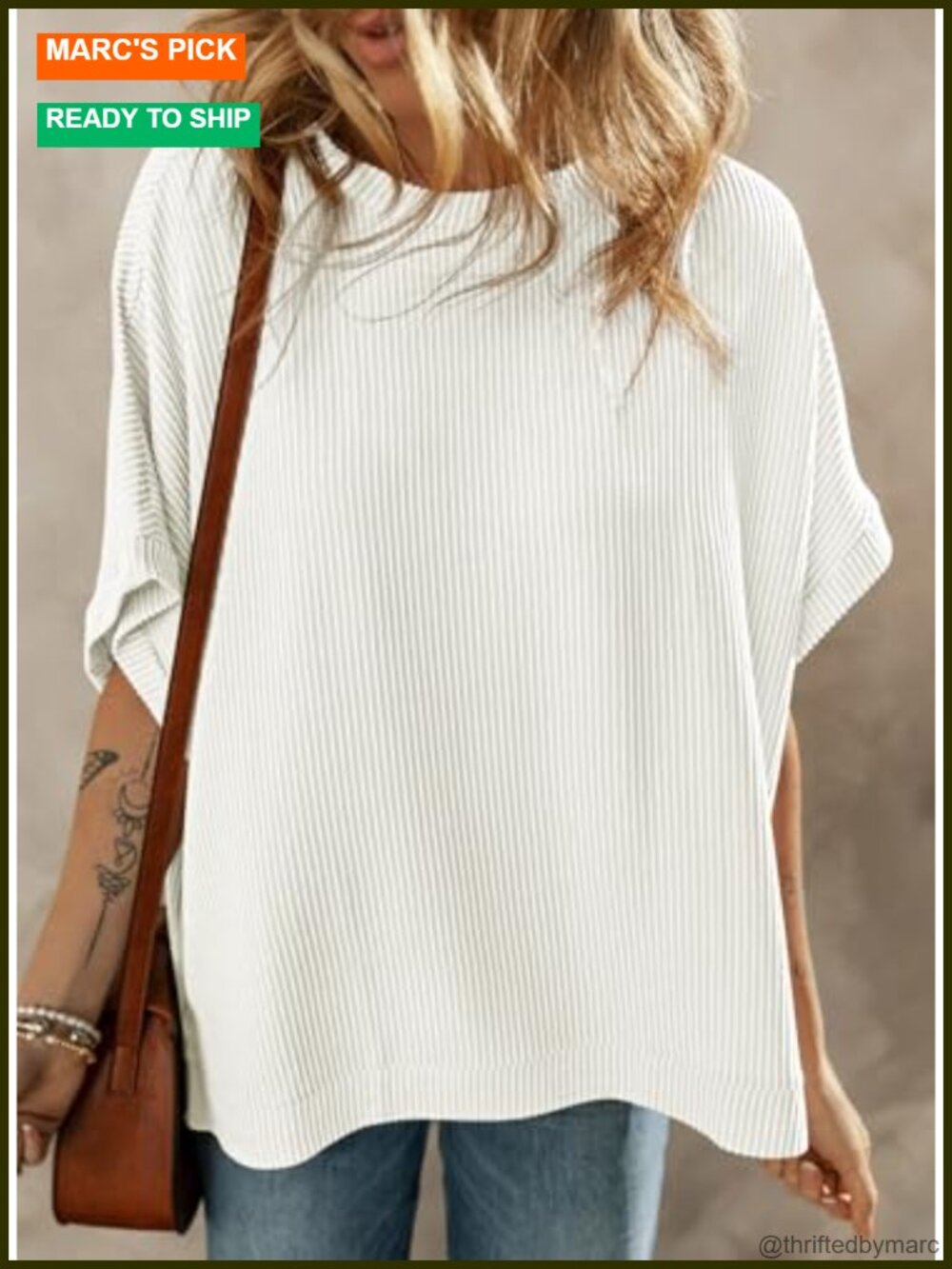 Oversized Short Sleeve Knit Tunic Top Blouse Loose Fit Pullover - Picture 3 of 6